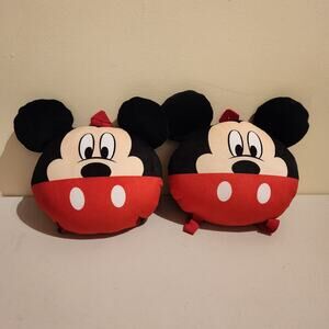 Lot Of 2 Disney Mickey Mouse Plush backpack zipper top adjustable straps Bags